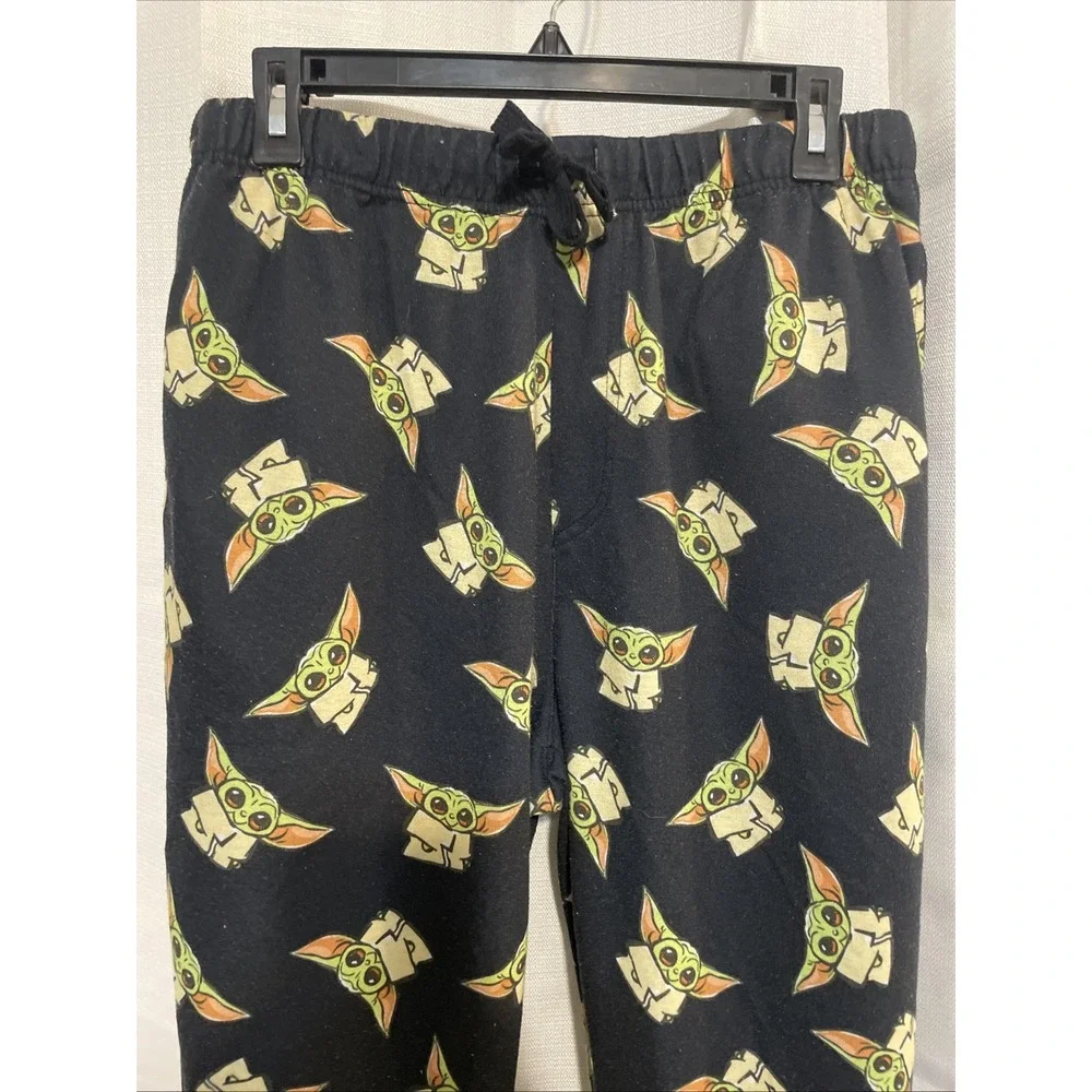 Star Wars Mandalorian Baby Yoda Mens Black Medium Pajama Pants Good Condition - Picture 2 of 5